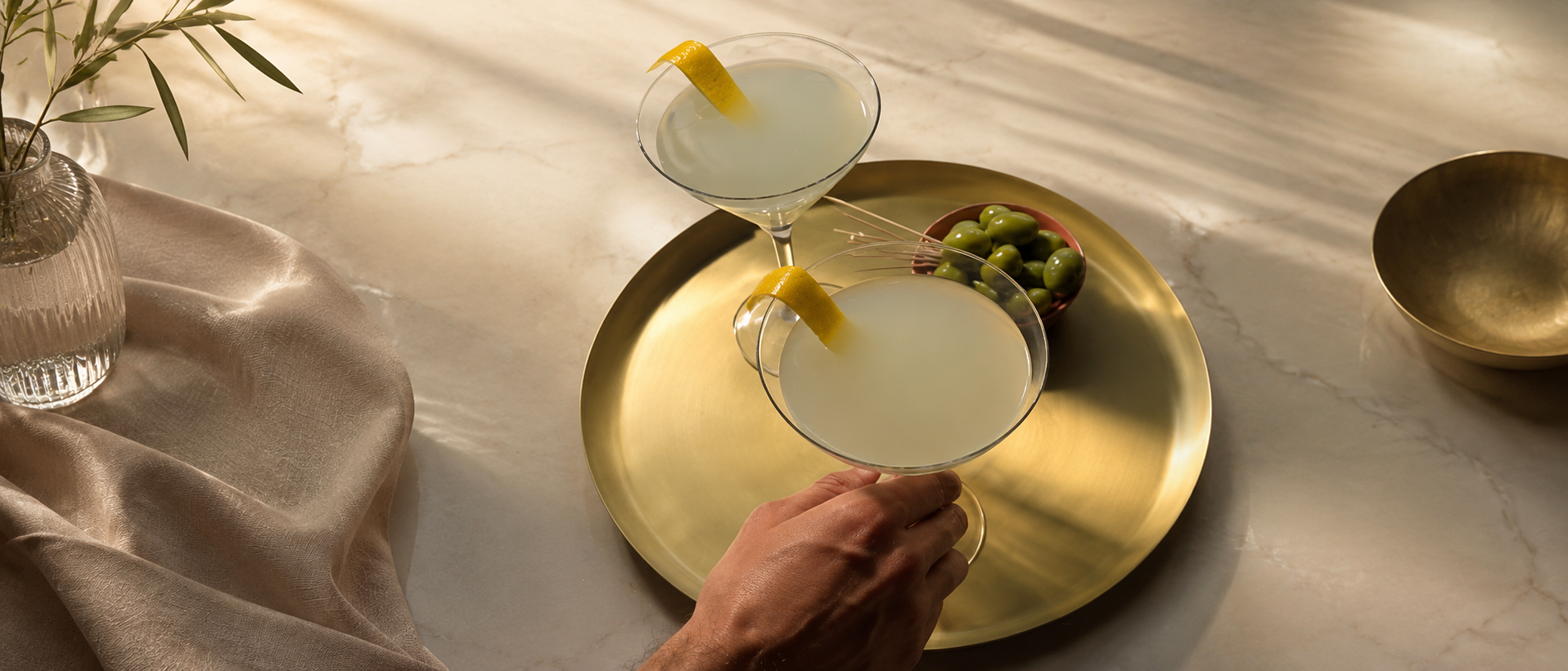 Colorful cocktail glasses on a summer table